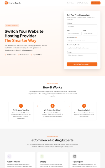 Website screenshot — Smarter Search